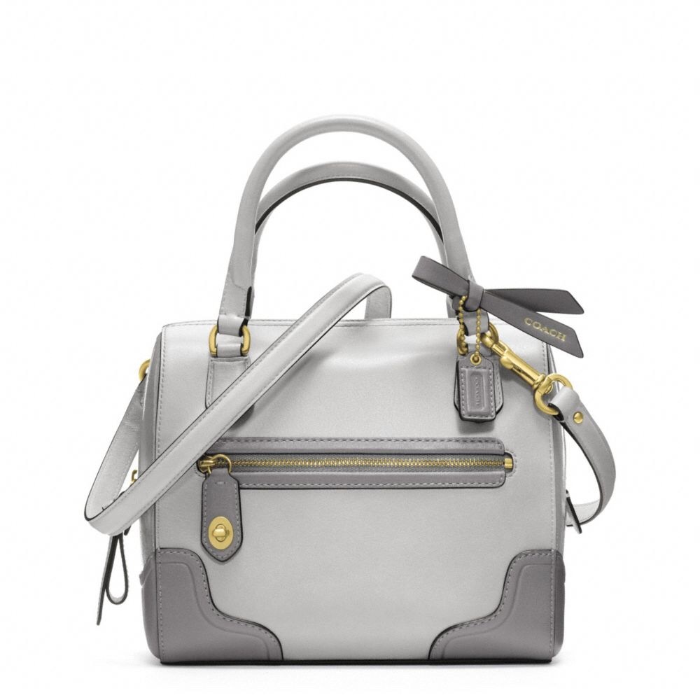Gray Poppy Colorblock Leather Mini Satchel